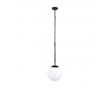 Mercana Edie Pendant Light with Frosted Glass Globe - Black