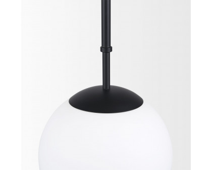 Mercana Edie Pendant Light with Frosted Glass Globe - Black