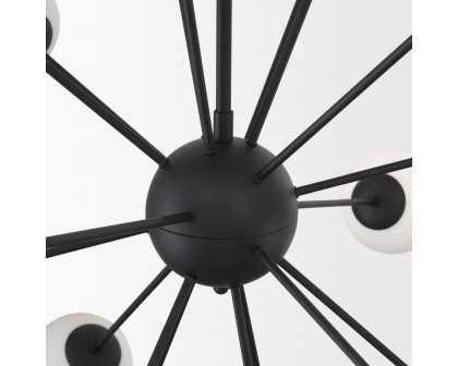 Mercana Barbara Chandelier with Frosted Glass Globes 18-Light - Black