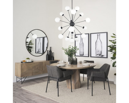 Mercana Barbara Chandelier with Frosted Glass Globes 18-Light - Black