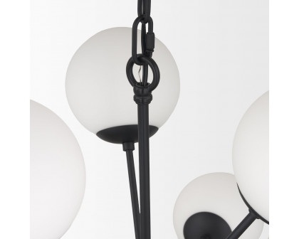 Mercana Barbara Chandelier with Frosted Glass Globes 11-Light - Black