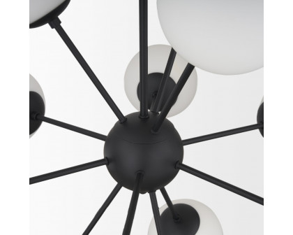 Mercana Barbara Chandelier with Frosted Glass Globes 11-Light - Black