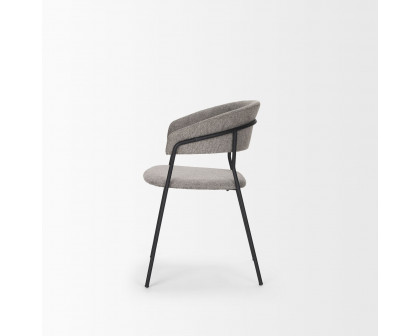 Mercana Carolyn Dining Chair with Fabric & Matte Black Metal - Gray