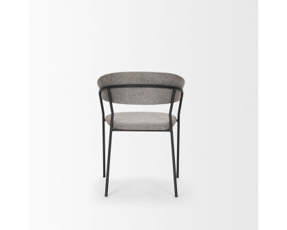 Mercana Carolyn Dining Chair with Fabric & Matte Black Metal - Gray