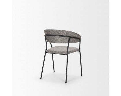 Mercana Carolyn Dining Chair with Fabric & Matte Black Metal - Gray