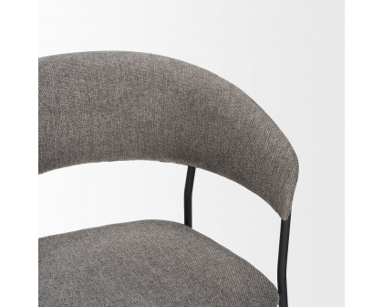 Mercana Carolyn Dining Chair with Fabric & Matte Black Metal - Gray