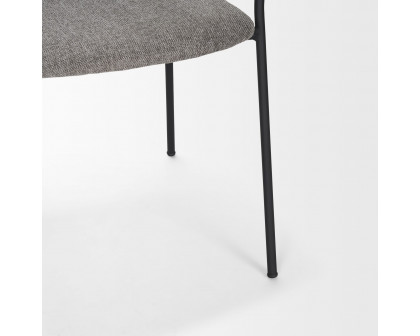 Mercana Carolyn Dining Chair with Fabric & Matte Black Metal - Gray