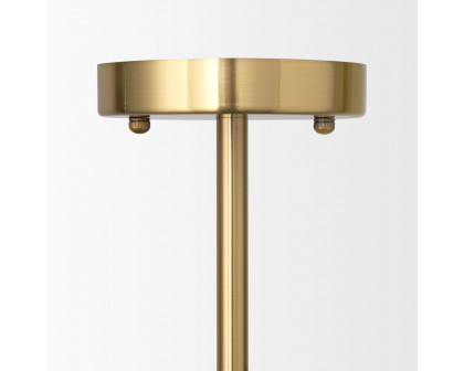 Mercana - Cybill Brushed Brass with White Metal Shades 2-Light Chandelier