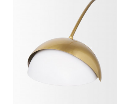 Mercana - Cybill Brushed Brass with White Metal Shades 2-Light Chandelier