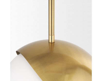 Mercana - Cybill Brushed Brass with White Metal Shade 1-Light Wall Pendant