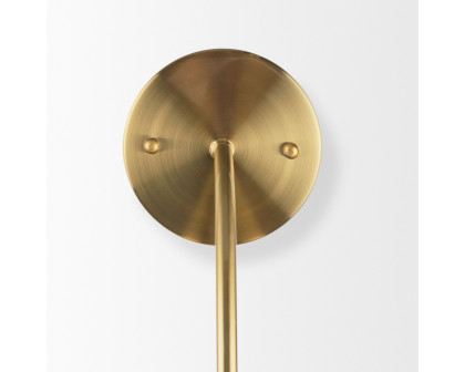 Mercana - Cybill Brushed Brass with White Metal Shade 1-Light Wall Sconce