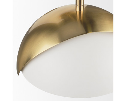 Mercana - Cybill Brushed Brass with White Metal Shade 1-Light Wall Sconce