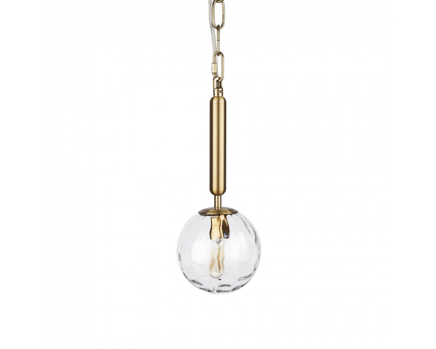 Mercana - Britton Gold Metal with Clear Glass Globe 1-Light Pendant Light