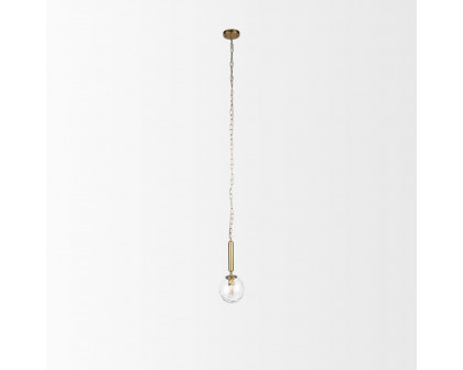 Mercana - Britton Gold Metal with Clear Glass Globe 1-Light Pendant Light