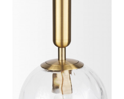 Mercana - Britton Gold Metal with Clear Glass Globe 1-Light Pendant Light