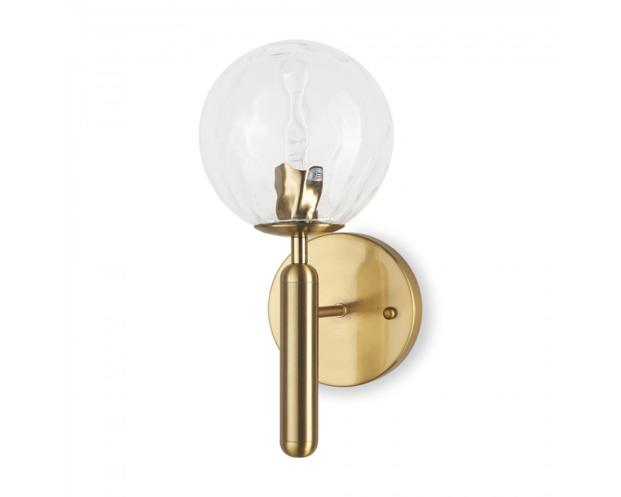 Mercana - Britton Gold Metal with Clear Glass Globe 1-Light Wall Sconce