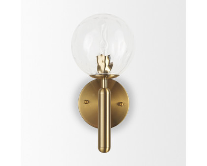 Mercana - Britton Gold Metal with Clear Glass Globe 1-Light Wall Sconce