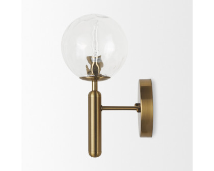 Mercana - Britton Gold Metal with Clear Glass Globe 1-Light Wall Sconce