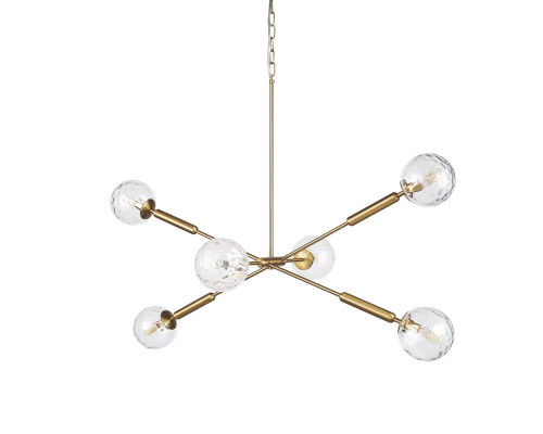 Mercana - Britton Gold Metal with Clear Glass Globes 6-Light Chandelier