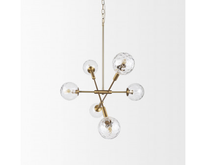 Mercana - Britton Gold Metal with Clear Glass Globes 6-Light Chandelier