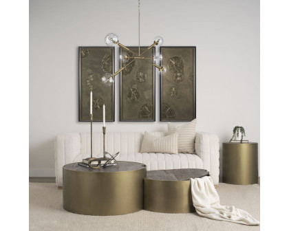 Mercana - Britton Gold Metal with Clear Glass Globes 6-Light Chandelier