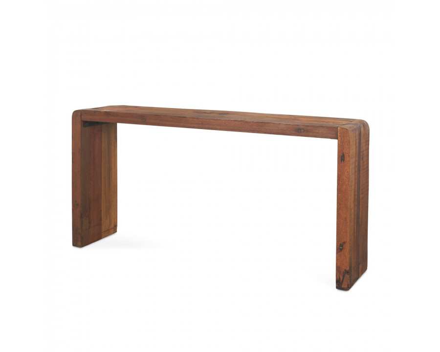 Mercana - Estelle Rustic Brown Reclaimed Wood Console Table