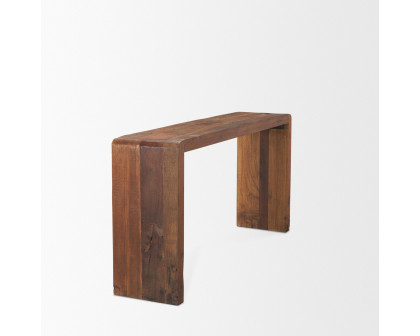 Mercana - Estelle Rustic Brown Reclaimed Wood Console Table