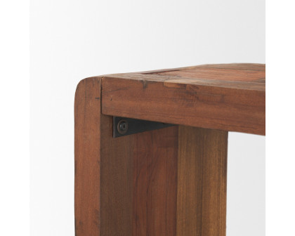 Mercana - Estelle Rustic Brown Reclaimed Wood Console Table