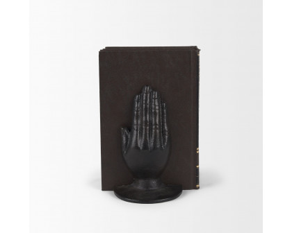 Mercana Praying Hands Cast Iron Book Ends - Bronze