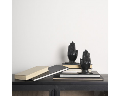 Mercana Praying Hands Cast Iron Book Ends - Bronze