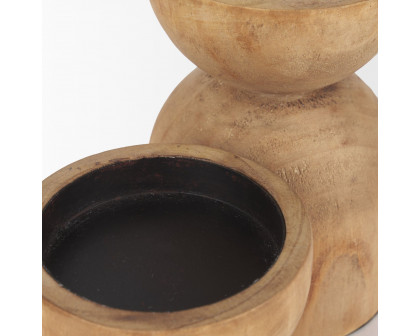 Mercana - Aleena Wooden Candle Holder (Set of 2)