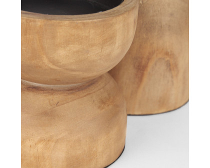 Mercana - Aleena Wooden Candle Holder (Set of 2)