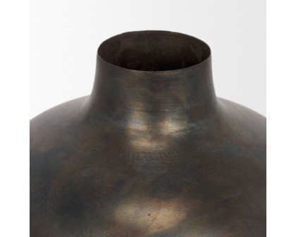 Mercana Daya Tall Metal Vase - Antiqued Gold