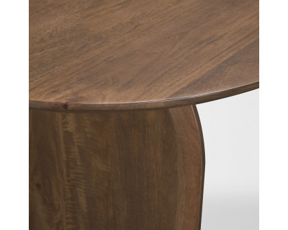 Mercana Isla Oval Dining Table with Wood Top & Arched Legs - Dark Brown