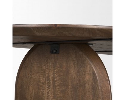 Mercana Isla Oval Dining Table with Wood Top & Arched Legs - Dark Brown