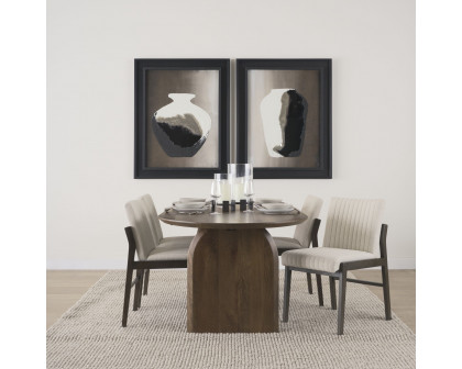 Mercana Isla Oval Dining Table with Wood Top & Arched Legs - Dark Brown