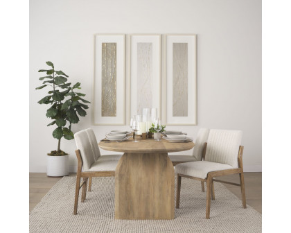 Mercana Isla Oval Dining Table with Wood Top & Arched Legs - Light Brown