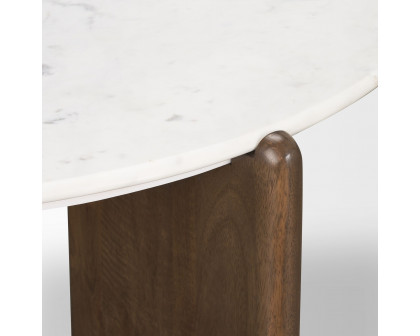 Mercana - Rumer Dark Brown Wood with White Marble Coffee Table