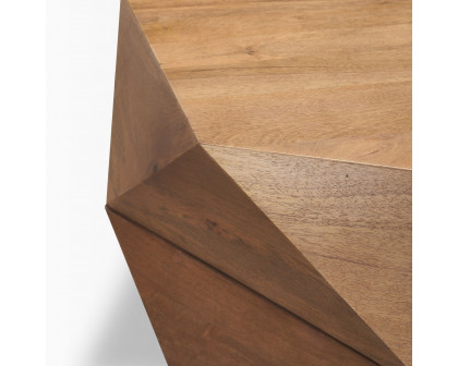 Mercana Arreto 36" Hexagonal Coffee Table - Brown, Wood