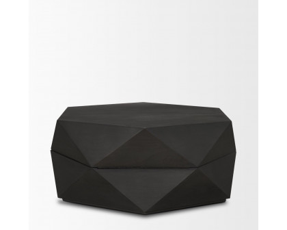 Mercana Arreto 36" Hexagonal Coffee Table - Black, Wood