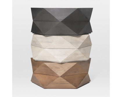 Mercana Arreto 36" Hexagonal Coffee Table - Black, Wood