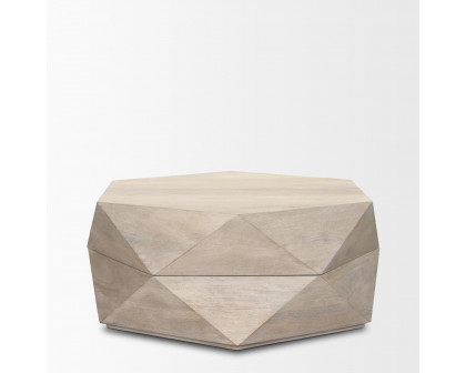 Mercana Arreto 36" Hexagonal Coffee Table - Natural, Wood