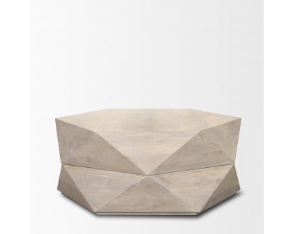 Mercana Arreto 36" Hexagonal Coffee Table - Natural, Wood