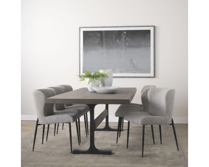 Mercana Araxi Rectangular Dining Table with Metal Base - Dark Brown