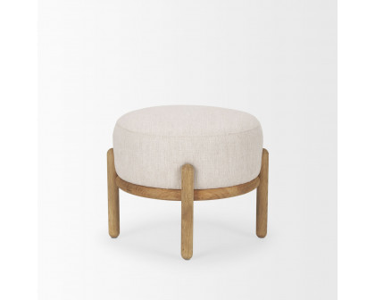 Mercana Gwynn Pouf - Light Brown, Fabric