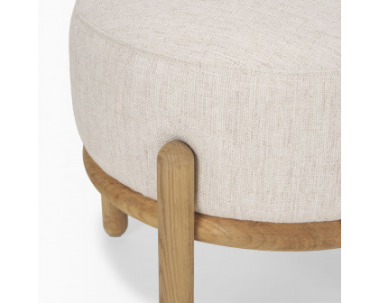 Mercana Gwynn Pouf - Light Brown, Fabric