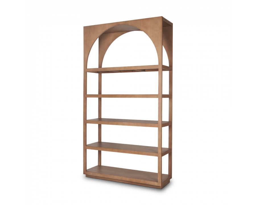 Mercana - Bela Arched Shelving Unit Medium Brown Wood