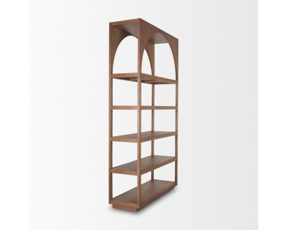 Mercana - Bela Arched Shelving Unit Medium Brown Wood