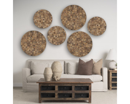 Mercana 24" Into the Abyss II Wall Art - Light Brown, Wood