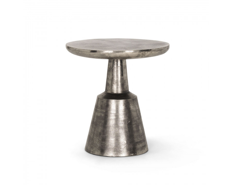 Mercana - Bobbi Textured Polished Nickel Cast Aluminum Metal Accent Table